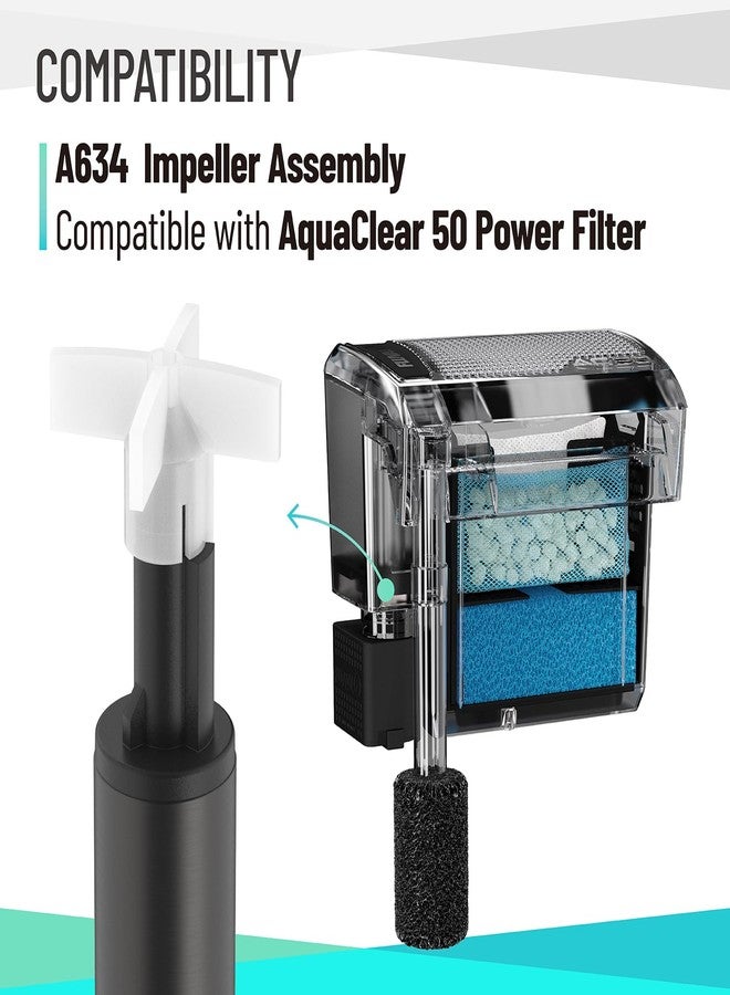 Ximoon 50 Impeller Assembly A634 Replacement for AquaClear 50 Power Filter Aqua Clear Aquarium Filters Part - Image 3